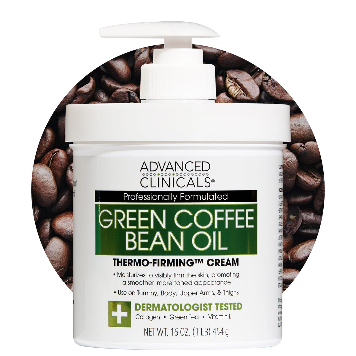 Crème corporelle Advanced Clinicals au café vert vue avant