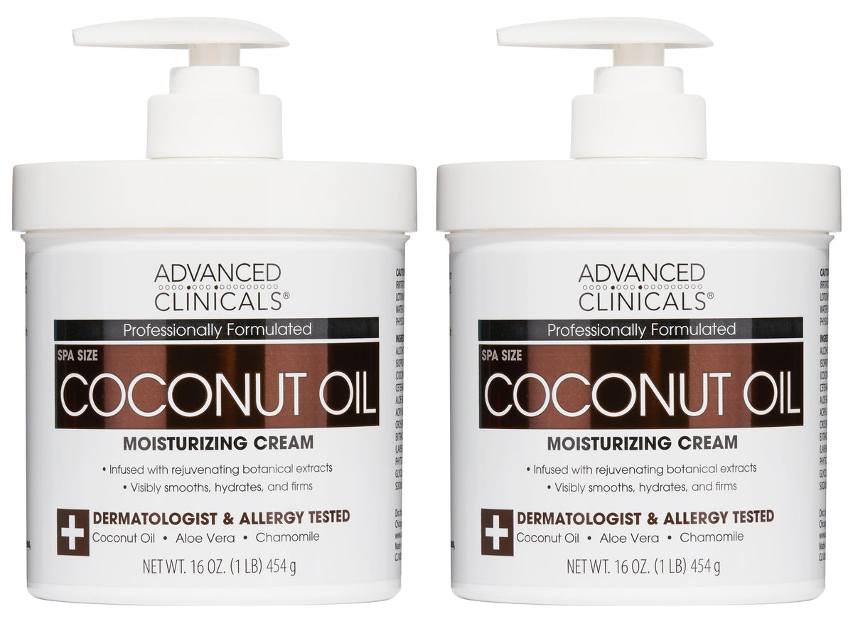Crème corps Advanced Clinicals à l'huile de coco 16oz, vue de face