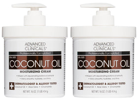 Crème corps Advanced Clinicals à l'huile de coco 16oz, vue de face