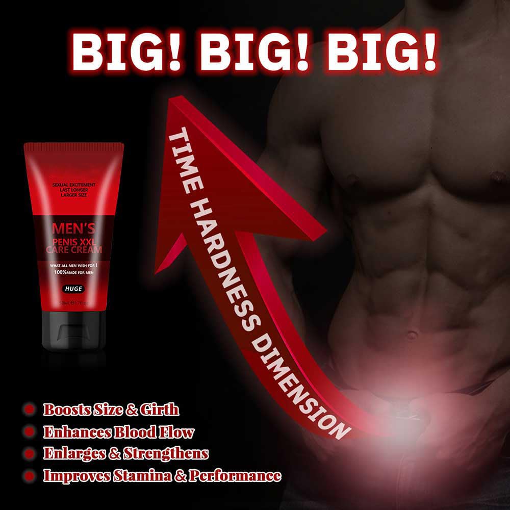 Crème de massage XXL Pinnoocy 68g avec tube ouvert et crème visible