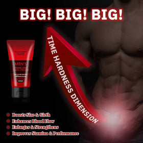 Crème de massage XXL Pinnoocy 68g avec tube ouvert et crème visible