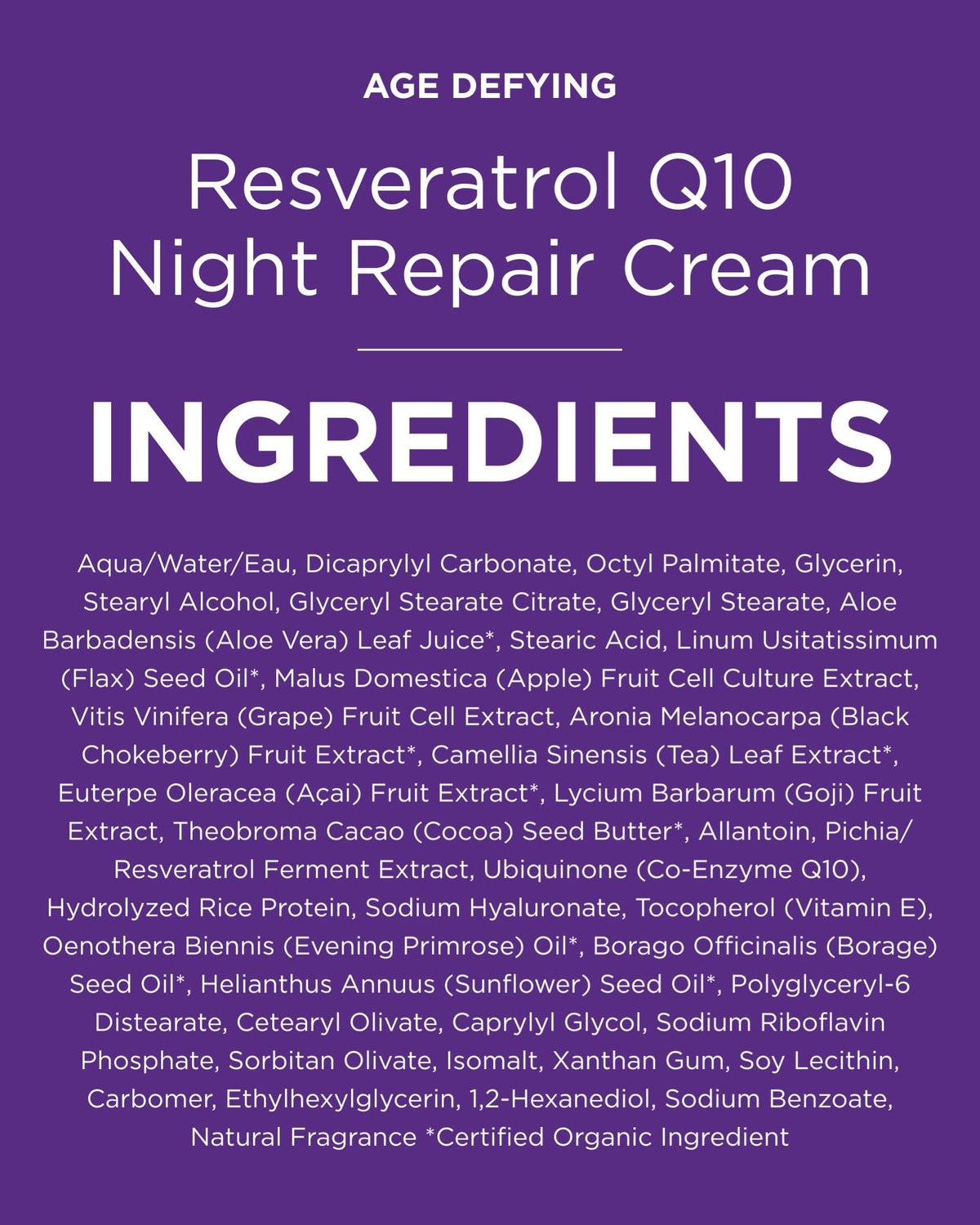 Crème de nuit Andalou Naturals avec des fruits sur la table