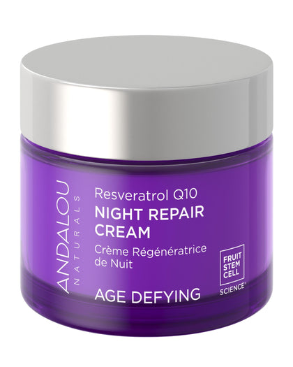 Crème de nuit Andalou Naturals Resvératrol Q10 120g vue de face