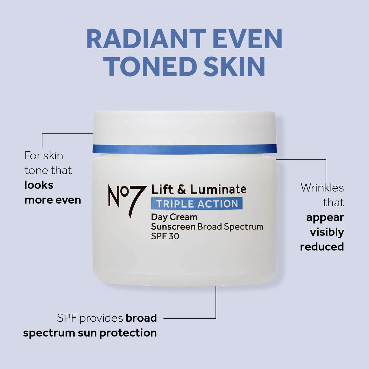 Crème de nuit No7 Lift & Luminate en pot