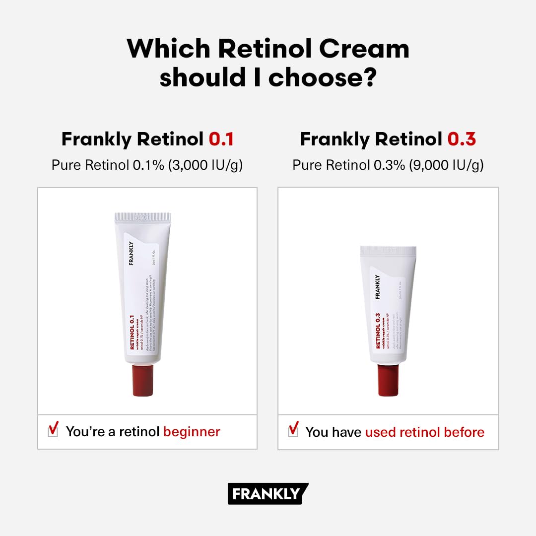 Crème de Rétinol 0,1% de FRANKLY à côté d'autres produits de soin