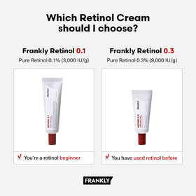 Crème de Rétinol 0,1% de FRANKLY à côté d'autres produits de soin