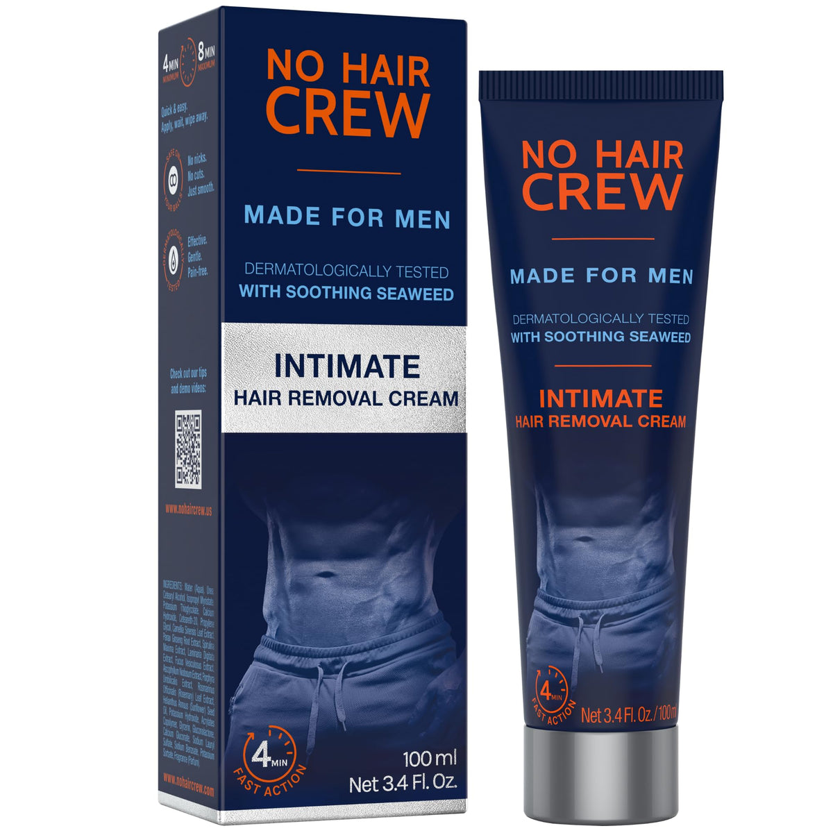 Crème dépilatoire intime NO HAIR CREW 100ml vue de face