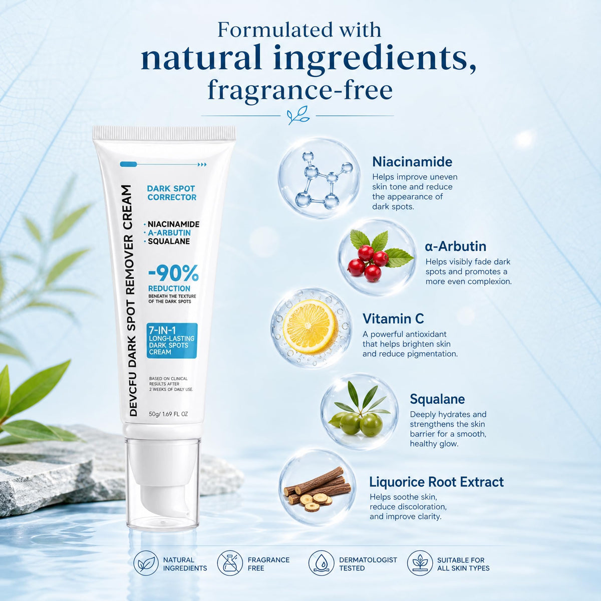 Crème Devcfu en utilisation quotidienne sur le visage