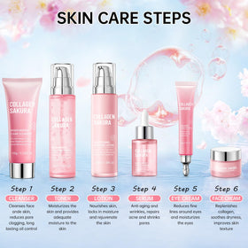 Crème du set de soins de la peau Sakura, pot blanc