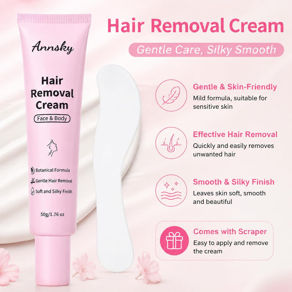 Crème épilatoire Annsky avec spatule et tube