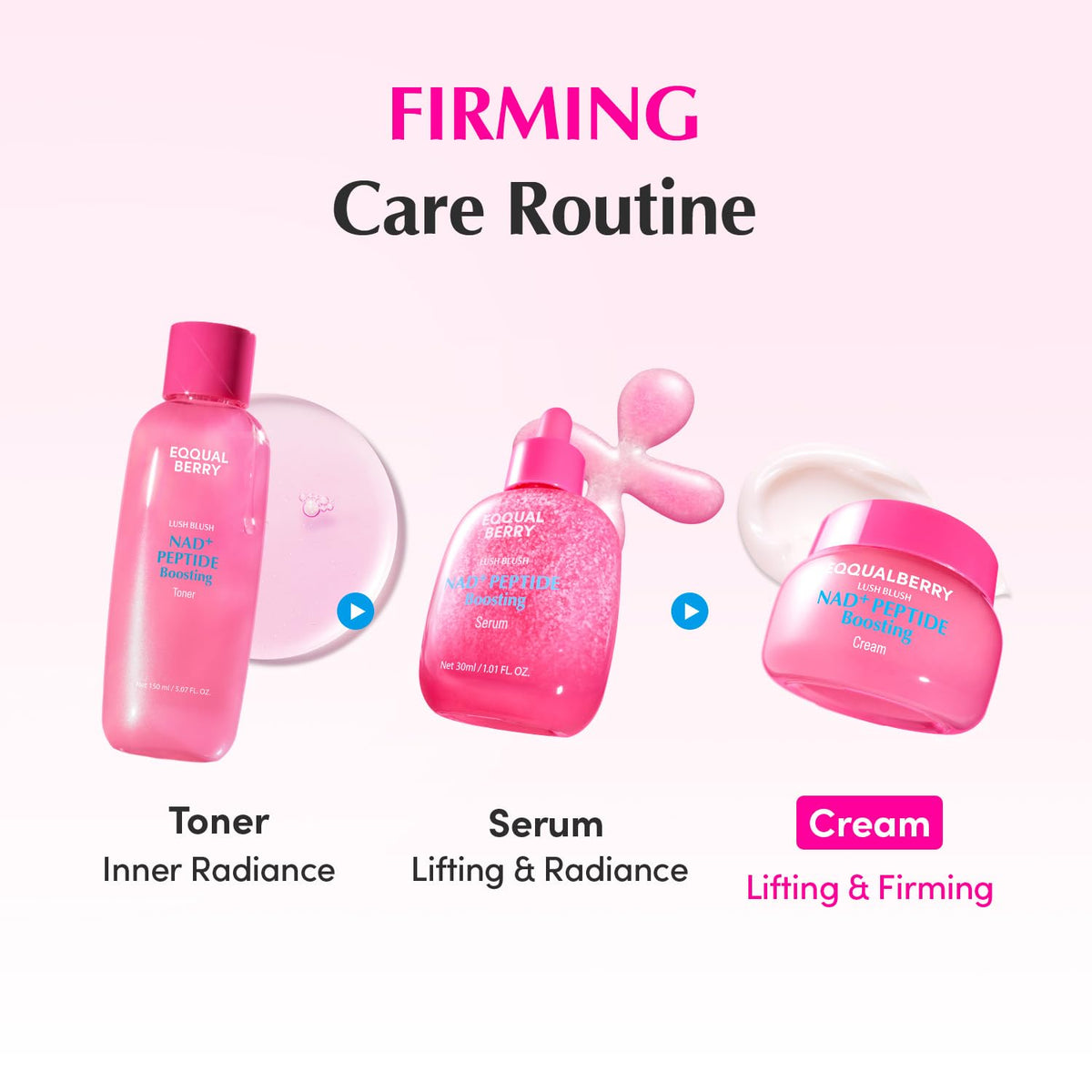 Crème EQQUALBERRY Peptide Anti-Âge sur une surface en marbre