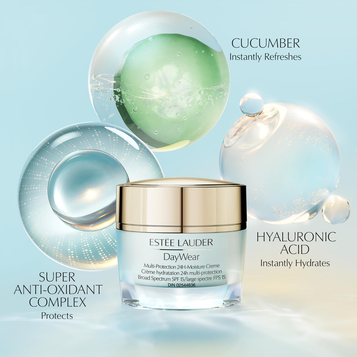 Crème Estée Lauder 15ml ouverte montrant la texture