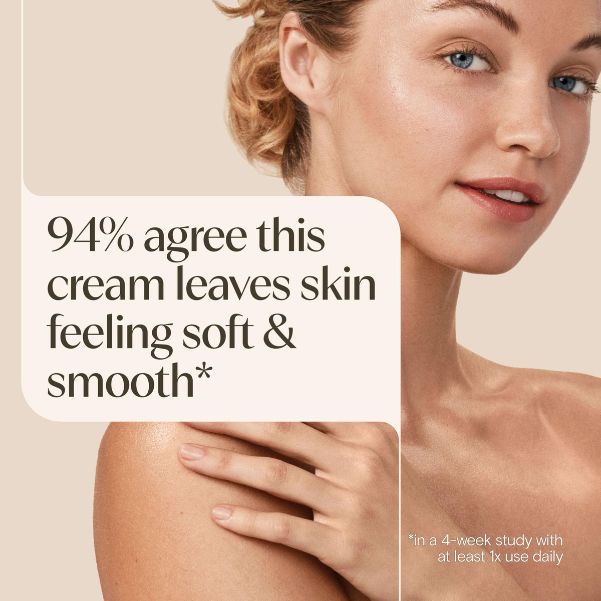 Crème hydratante Aveeno 630g avec ingrédients naturels en arrière-plan
