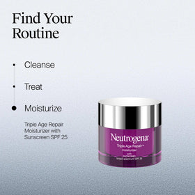 Crème hydratante Neutrogena Triple Age vue arrière avec ingrédients