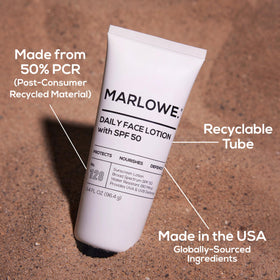 Crème hydratante visage MARLOWE. dans un sac de sport