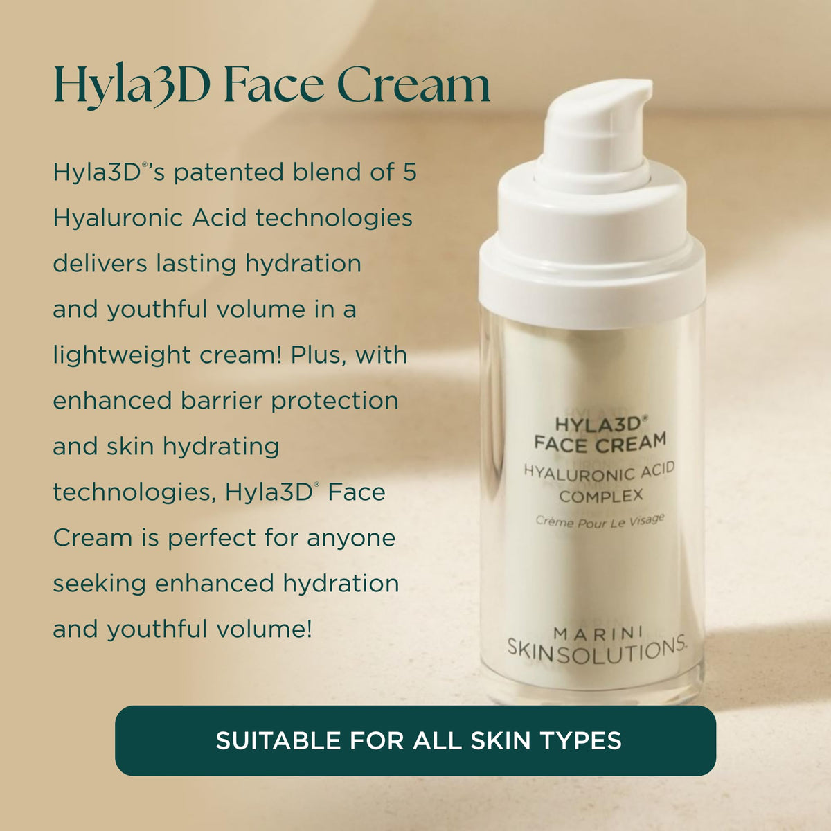 Crème Hyla3D Jan Marini texture légère sur la main