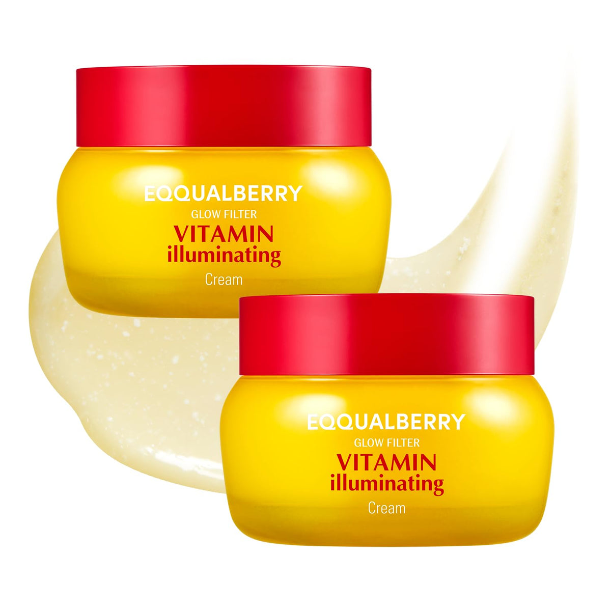 Crème illuminatrice EQQUALBERRY double pack avec texture crémeuse