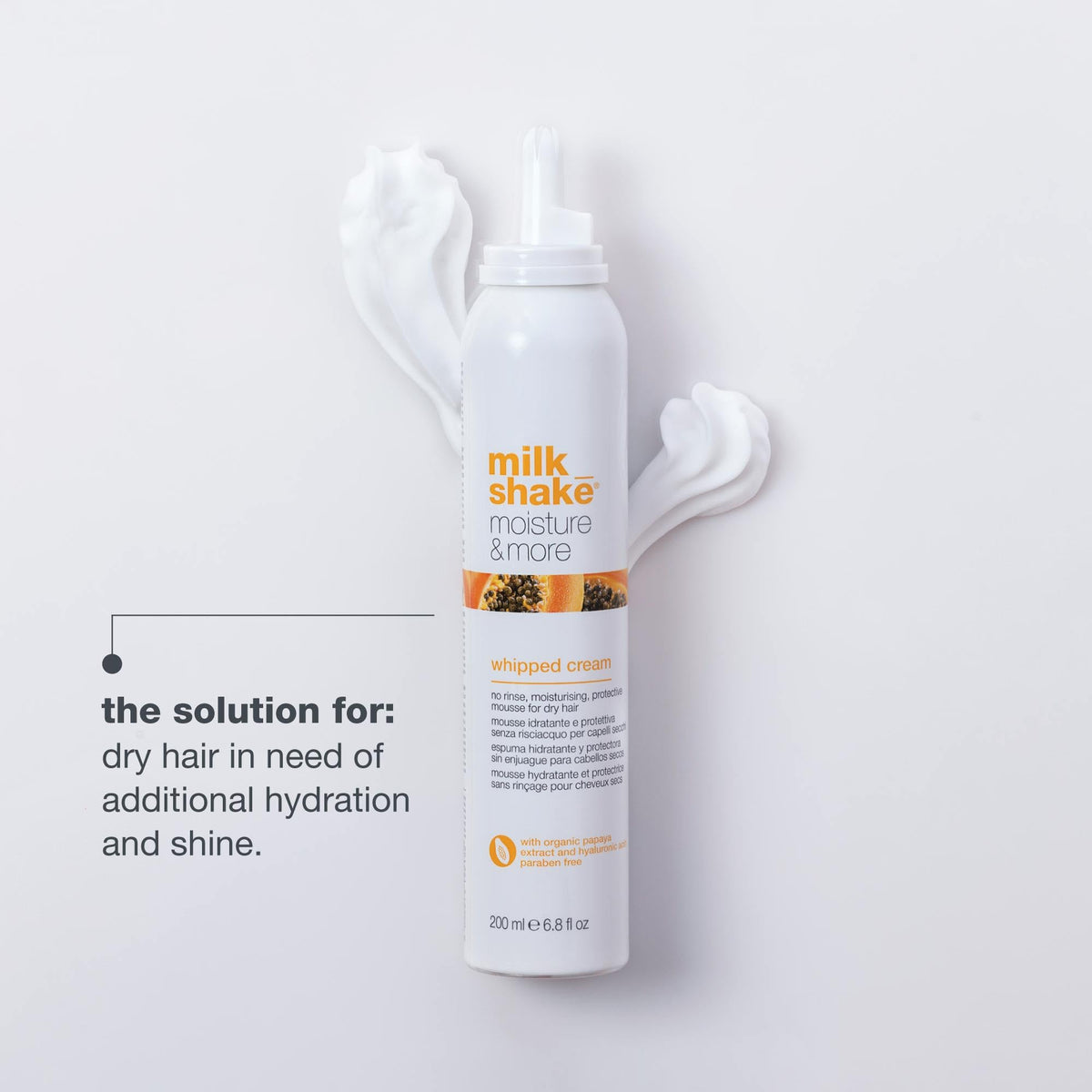 Crème mousse milk_shake 200 mL avec bouchon ouvert