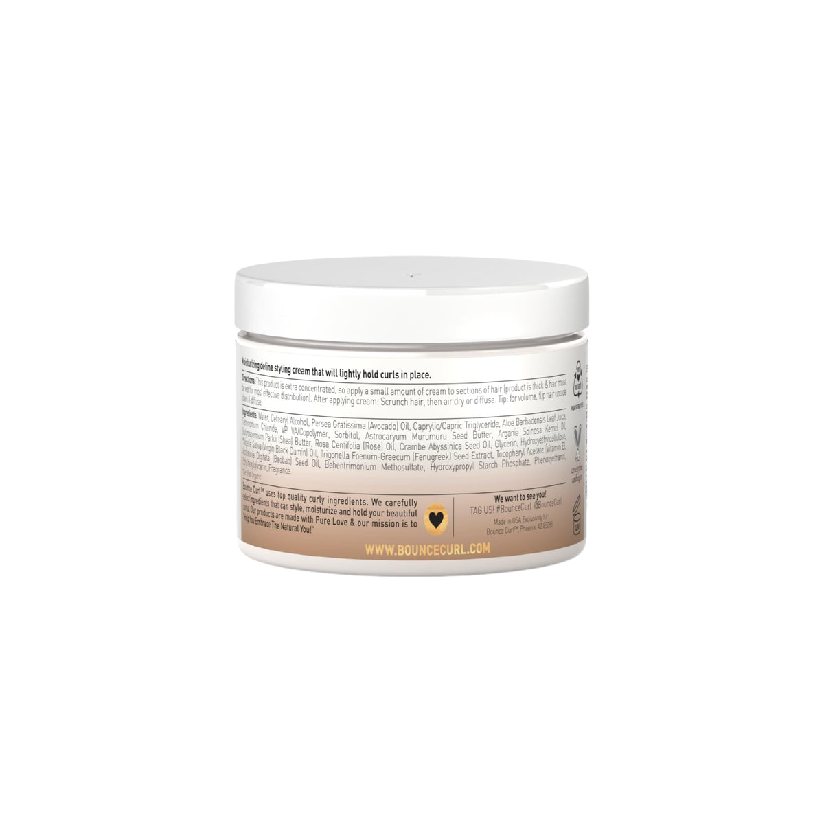 Crème pour boucles Bounce Curl ouverte montrant la texture