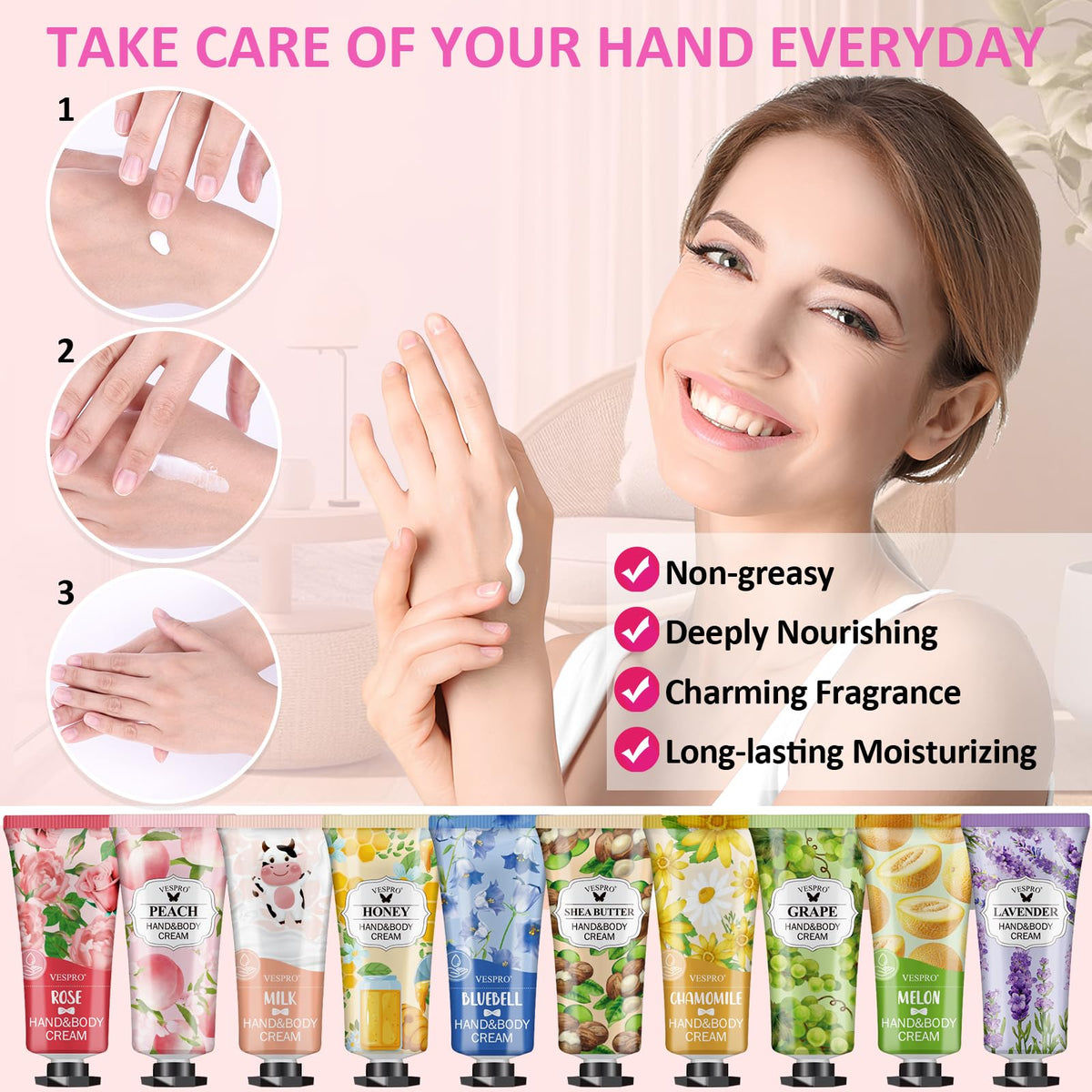 Crème pour les mains VESPRO parfum miel en tube