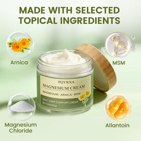 Crème PQYRXA de chlorure de magnésium 240g en application sur la peau