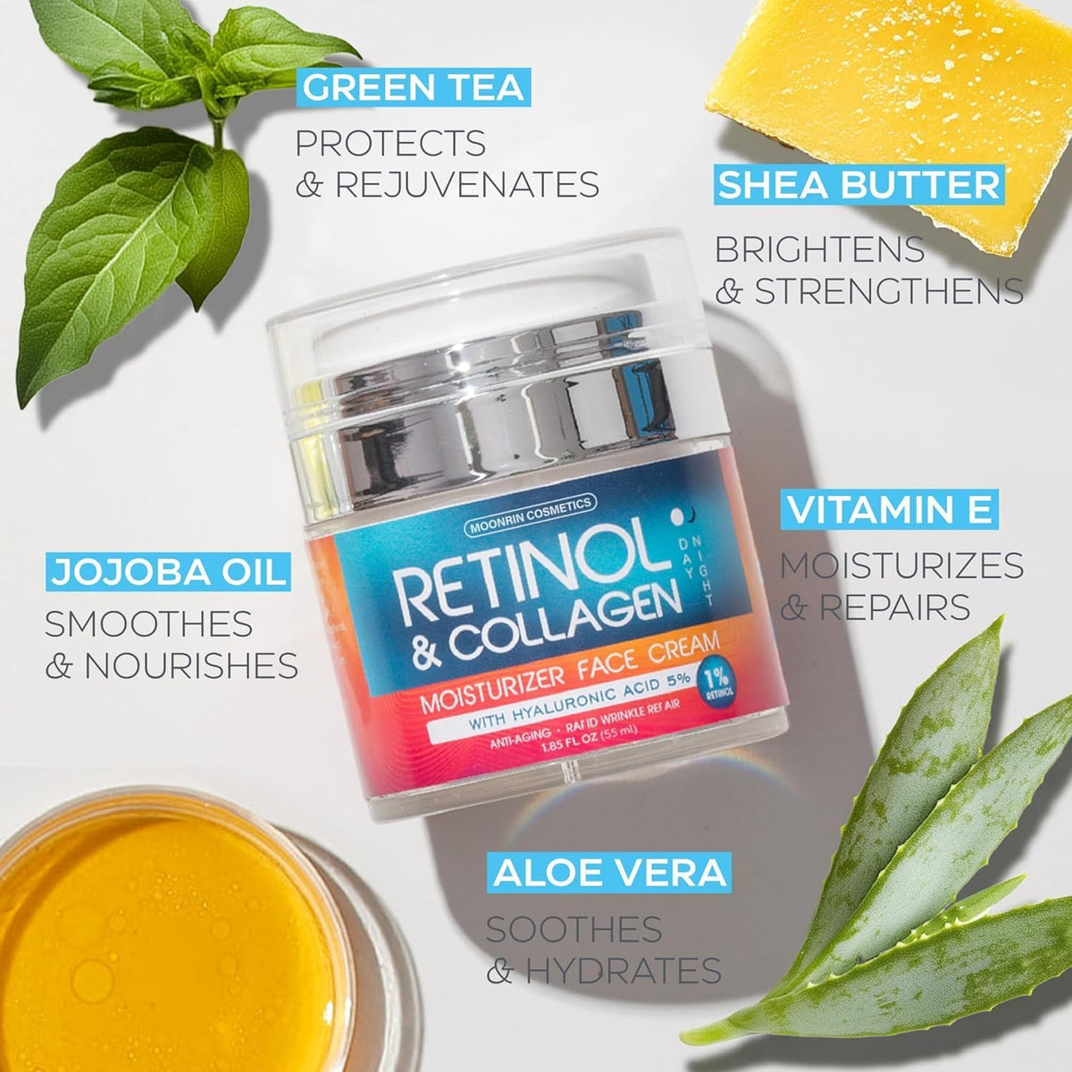 Crème Retinol en utilisation sur le visage