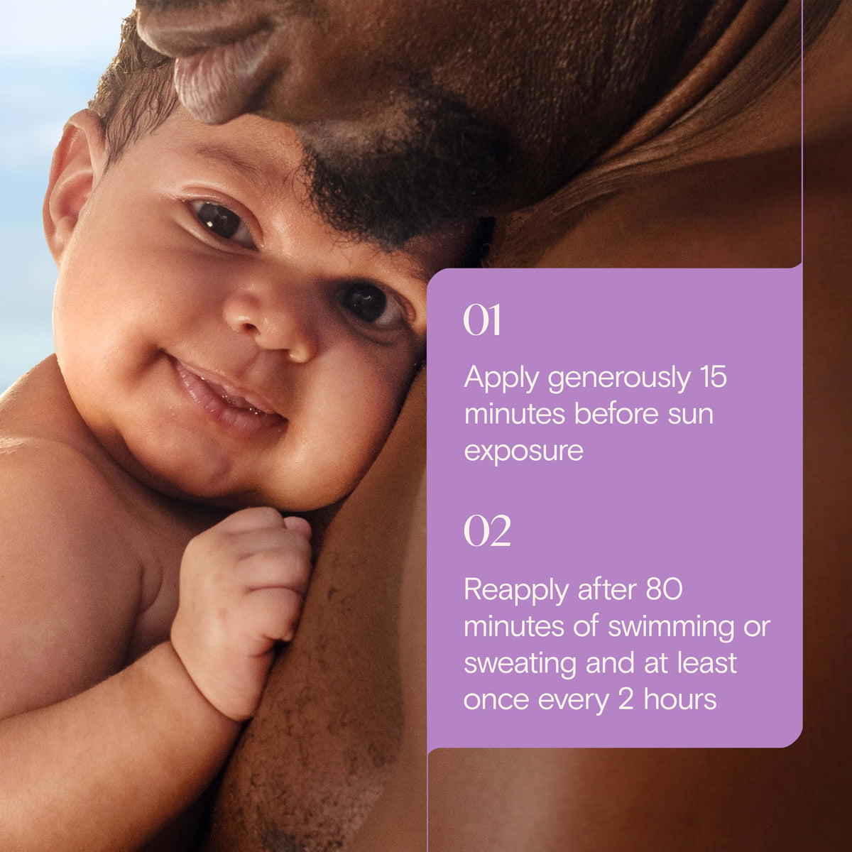 Crème solaire Aveeno Baby SPF 50 en situation de plein air