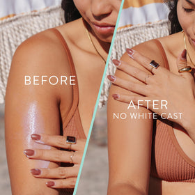 Crème solaire Badger SPF 50 appliquée sur la peau