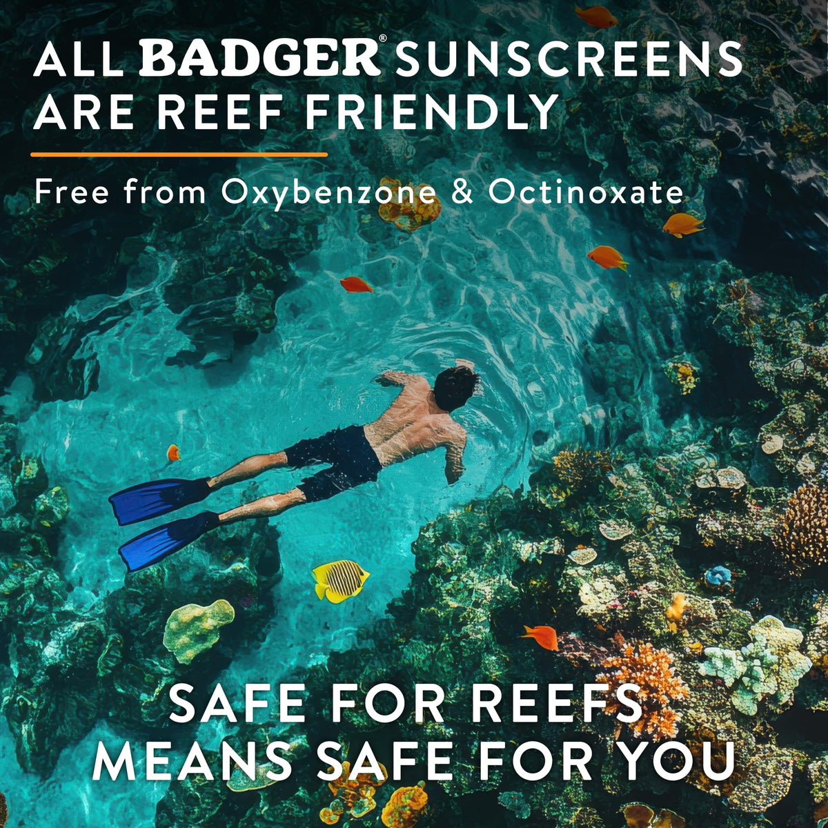 Crème solaire Badger SPF 50 dans un cadre extérieur