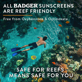 Crème solaire Badger SPF 50 dans un cadre extérieur