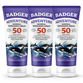 Crème solaire Badger SPF 50 vue de face dans son tube