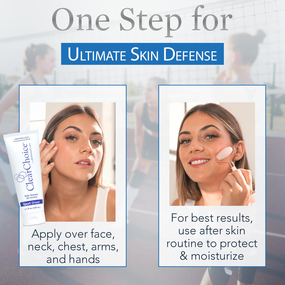 Crème solaire ClearChoice avec des accessoires de beauté