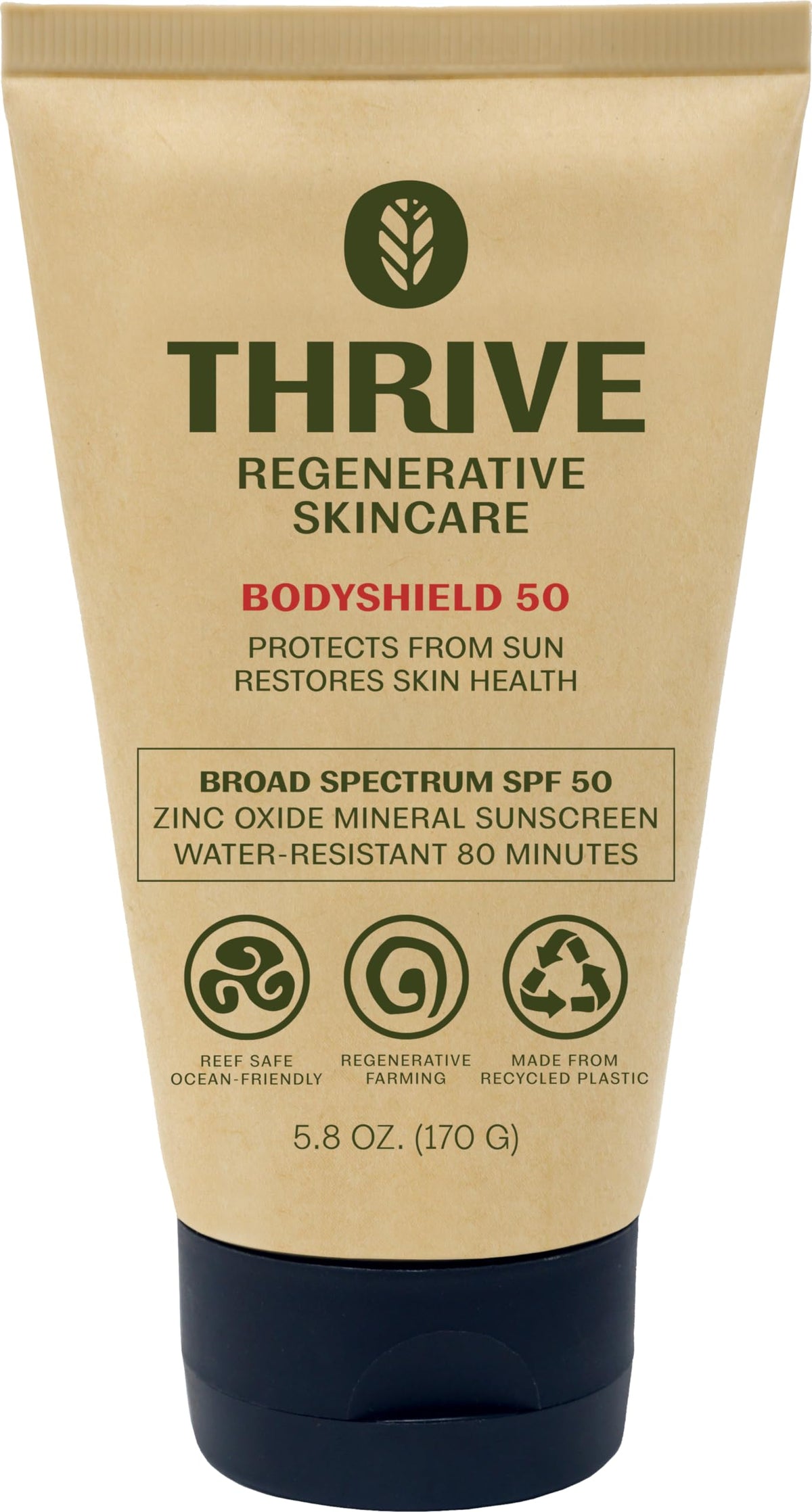 Crème solaire écologique Thrive Natural Care SPF50 191g vue de face