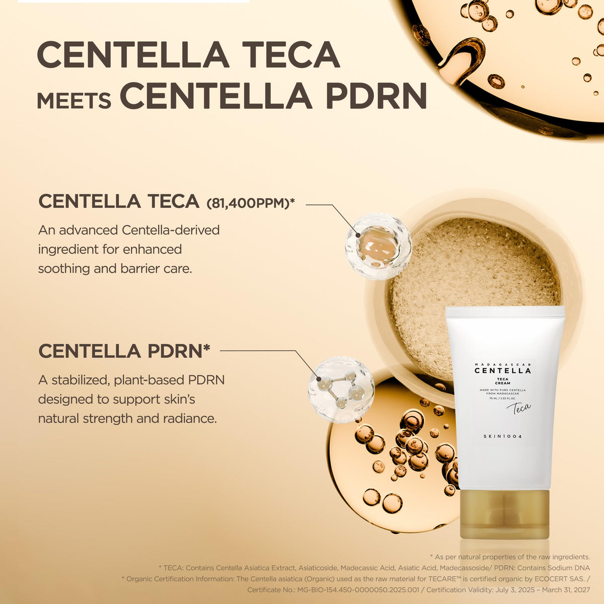 Crème TECA Madagascar SKIN1004 appliquée sur le visage