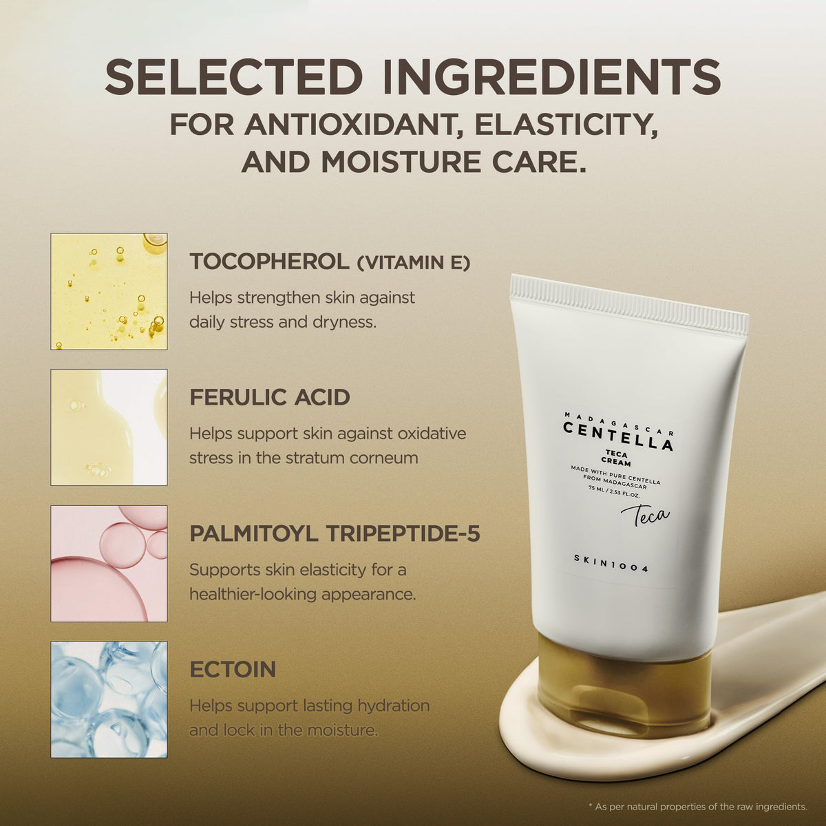 Crème TECA Madagascar SKIN1004 sur un fond naturel