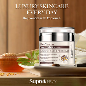 Crème venin d'abeille SupreH avec application sur le cou
