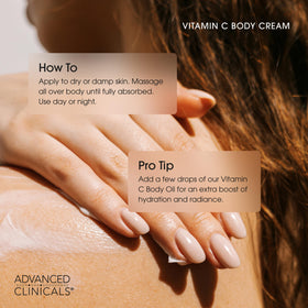 Crème visage Advanced Clinicals avec ingrédients clés: vitamine C et huile de coco