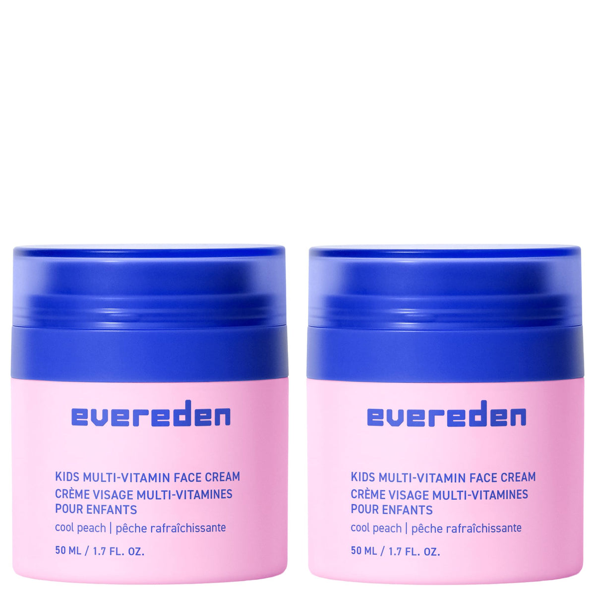 Crème visage Evereden pour enfants 2-pack vue avant avec parfum pêche
