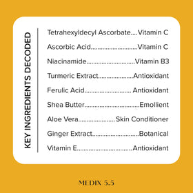 Crème Vitamine C Medix 5.5 sur une peau hydratée