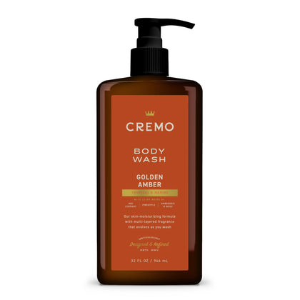 Cremo Gel Douche Golden Amber 32 Fl Oz vue avant avec étiquette