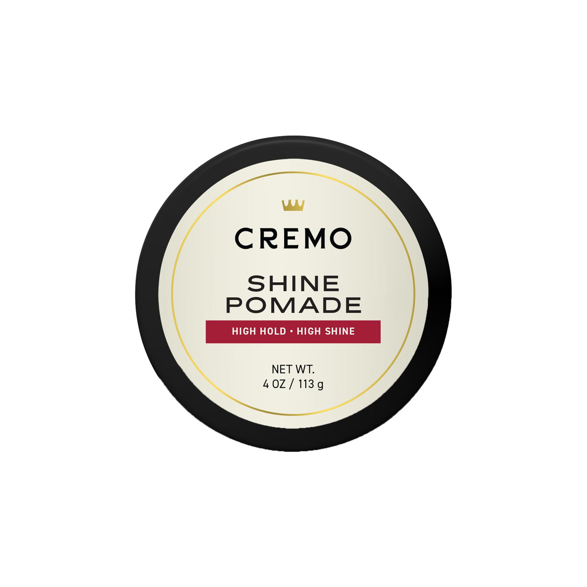 Cremo Pommade pour Cheveux 150g vue de face avec couvercle noir