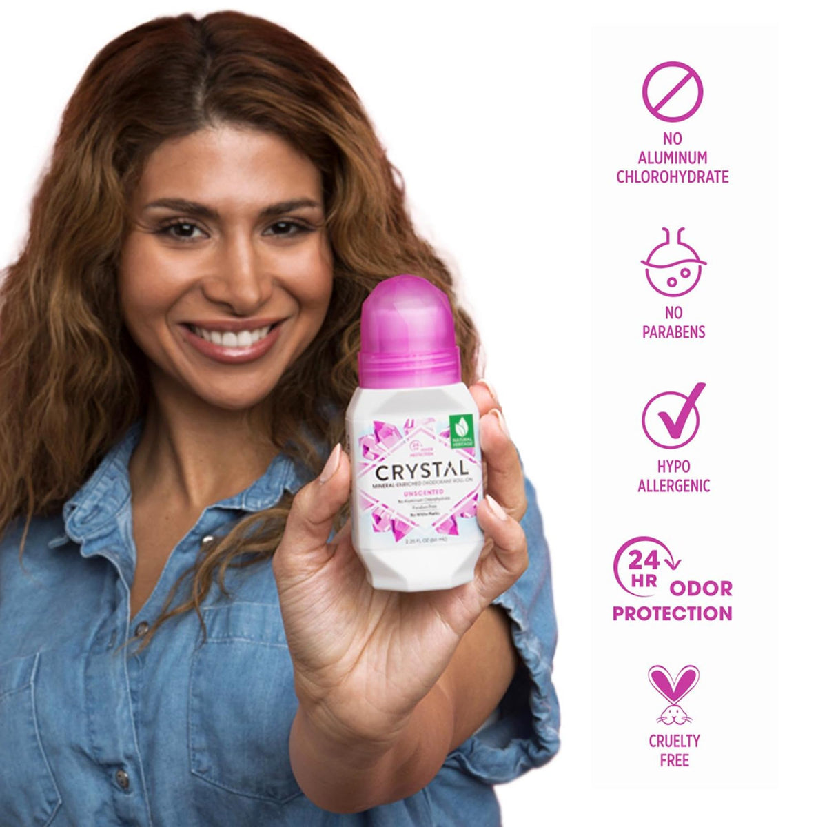 Crystal Essence Déodorant Minéral Vegan Sans Parfum côté
