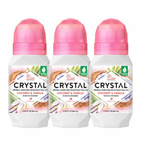 Crystal Essence Déodorant Roll-On Vanille Coco 2,25 oz vue avant