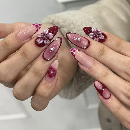 CTTHNBD faux ongles press-on amande design floral avant