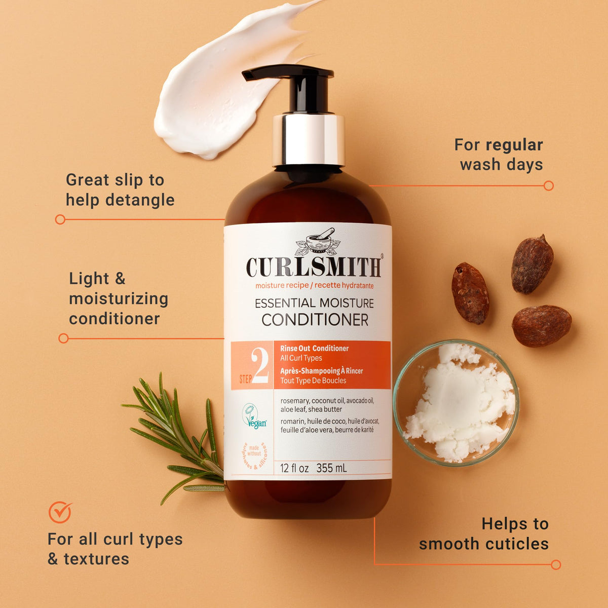 CURLSMITH Après-Shampoing Hydratant Essentiel texture crémeuse