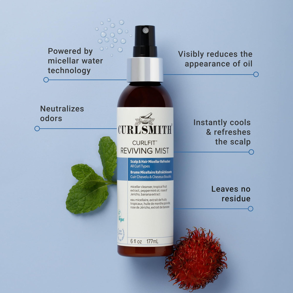 CURLSMITH CurlFit Reviving Mist 6 oz en situation d'utilisation