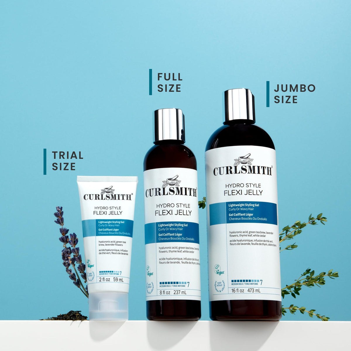 CURLSMITH Hydro Style Flexi-Jelly Gel Définissant 240ml avec étiquetage végétalien