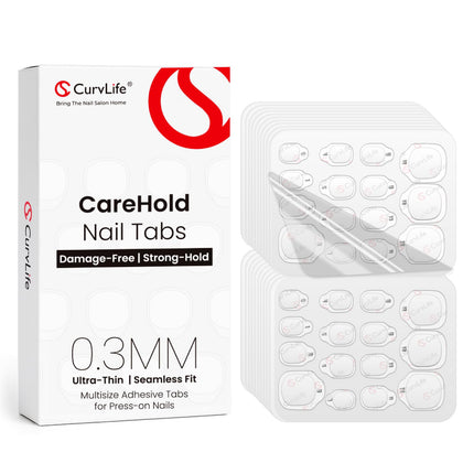 CurvLife CareHold Pro onglets autocollants, 10 feuilles, vue de face