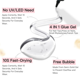 CurvLife colle à ongles semi-solide 15g, texture semi-solide
