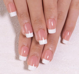CurvLife faux ongles carrés français en gel avec motif décoratif